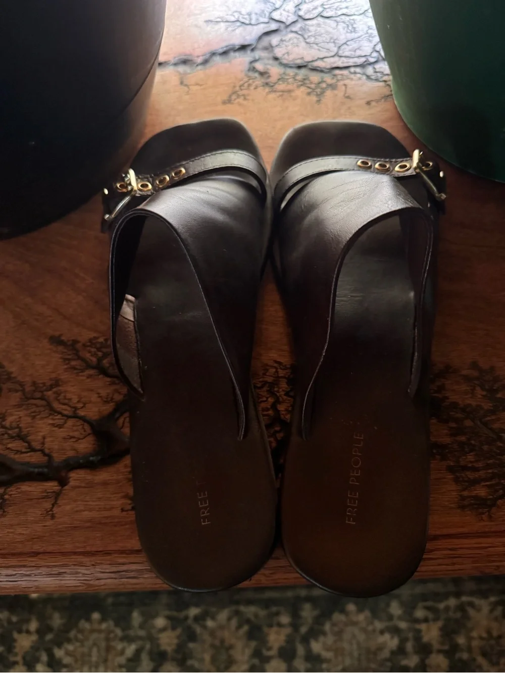 Free People Brown Slide Sandal - Coconut Shell